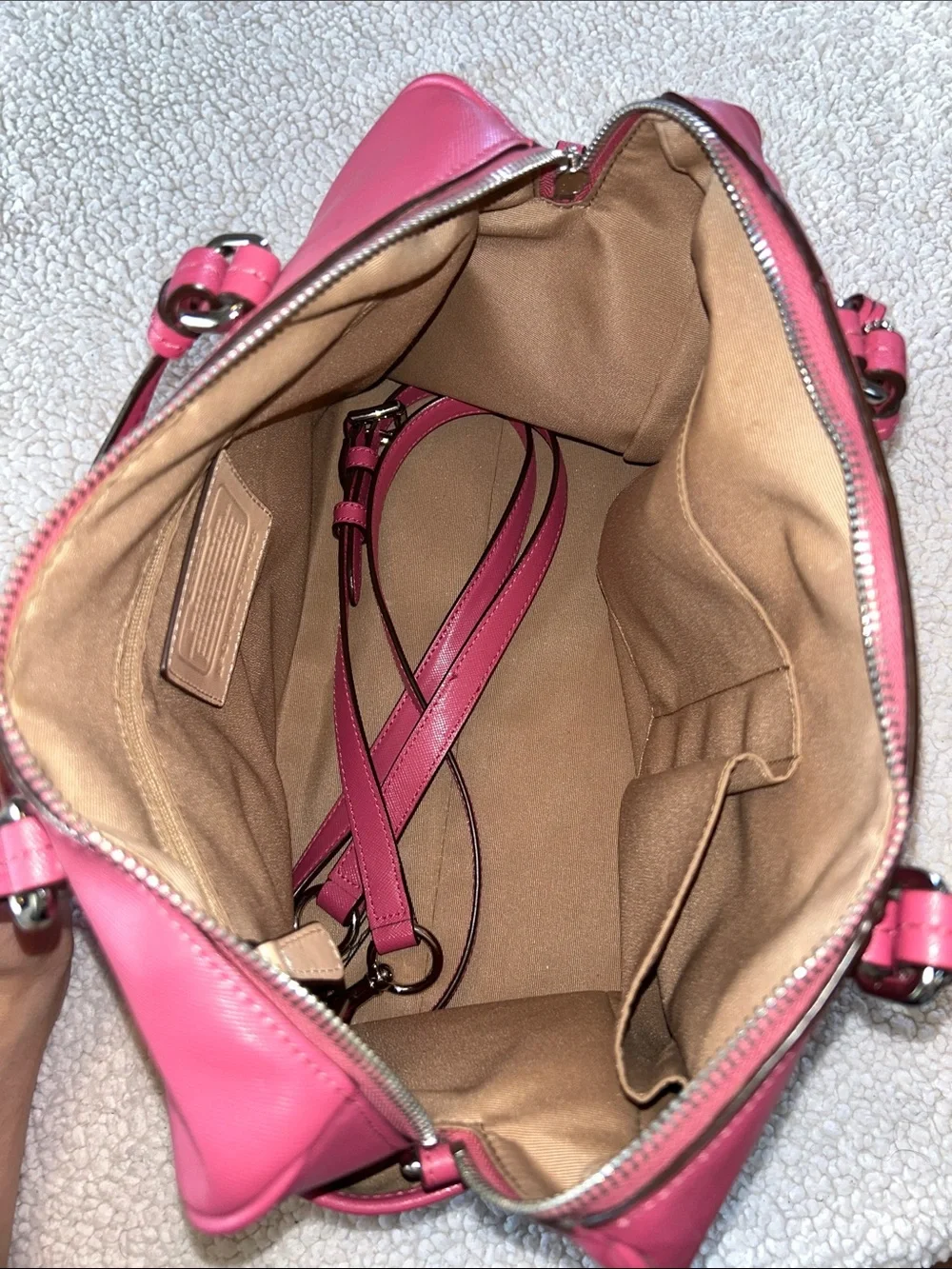 Coach Pink Leather Top-Handle and Crossbody Satchel